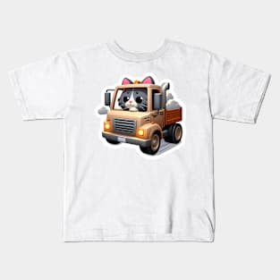 cat in a truck Kids T-Shirt
